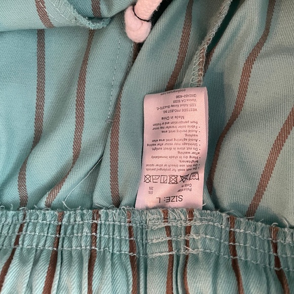 Cookman Chef Wear Striped Pants - Mint Green & Brown Pinstripe (Size L) - Picture 6 of 7